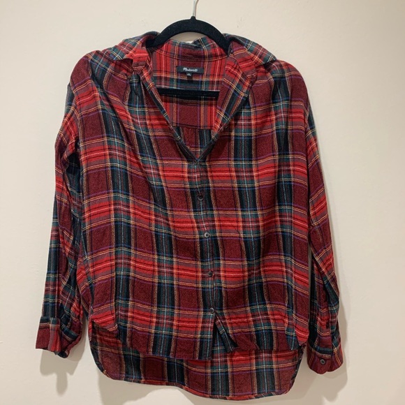 Madewell Red Plaid Shirt Size XS - Picture 1 of 2